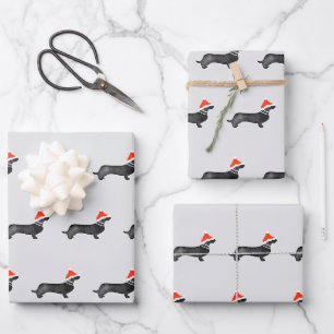 Weihnachtsmann Feiertag Weihnachten Dachshund Wass Geschenkpapier Set