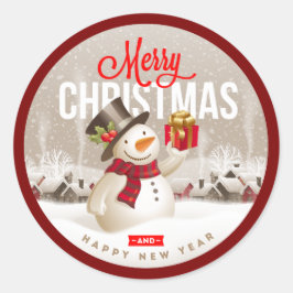 Weihnachtsmann-Feiertags-Aufkleber – Frohe Weihnac Runder Aufkleber