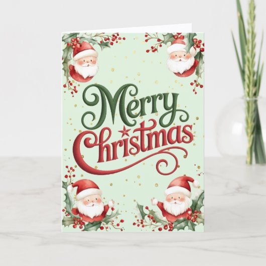 Weihnachtsmann Feiertagskarte (Vorderseite)