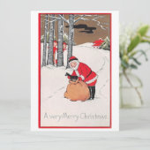 Weihnachtsmann Feiertagskarte (Stehend Vorderseite)
