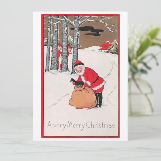 Weihnachtsmann Feiertagskarte (Stehend Vorderseite)