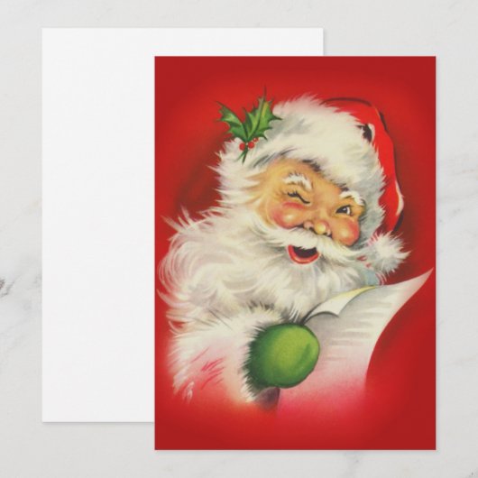Weihnachtsmann Feiertagskarte (Vorne/Hinten)