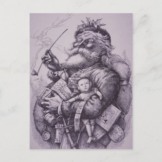 Weihnachtsmann Feiertagspostkarte (Vorderseite)
