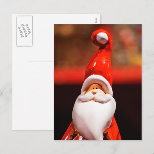 WEIHNACHTSMANN FEIERTAGSPOSTKARTE (Vorne/Hinten)