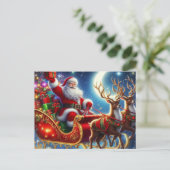 Weihnachtsmann Feiertagspostkarte (Stehend Vorderseite)
