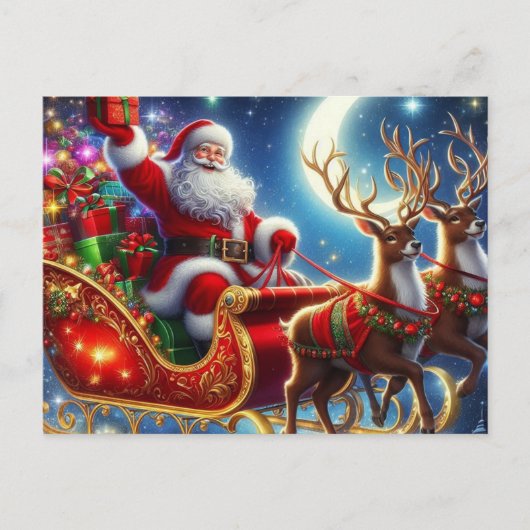 Weihnachtsmann Feiertagspostkarte (Vorderseite)