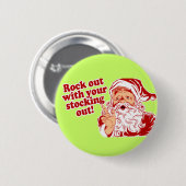 Weihnachtsmann-Felsen heraus Button (Vorne & Hinten)