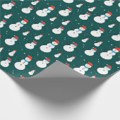 Weihnachtsmann Festlich Grün Geschenkpapier (Ecke)