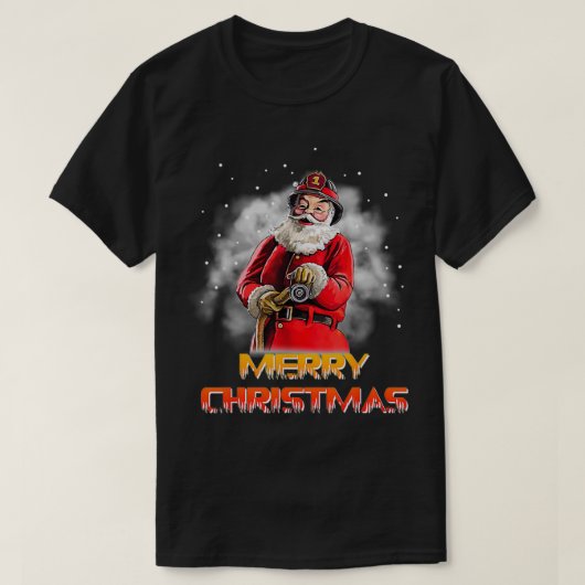 Weihnachtsmann Feuerwehrmann Weihnachtsfest T-Shirt (Design vorne)