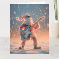 Weihnachtsmann-Figur spielt elektrische Gitarre