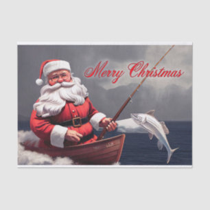 Weihnachtsmann fischen frohe Weihnachtsdekoupage Seidenpapier
