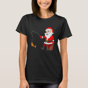 Weihnachtsmann Fischen Weihnachtsgebäck Weihnachte T-Shirt
