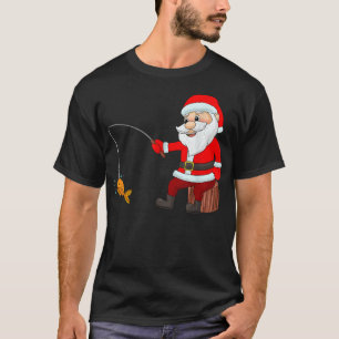 Weihnachtsmann Fischen Weihnachtsgebäck Weihnachte T-Shirt