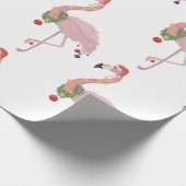 Weihnachtsmann-Flamingo Geschenkpapier (Ecke)