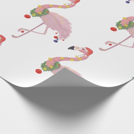 Weihnachtsmann-Flamingo Geschenkpapier (Ecke)