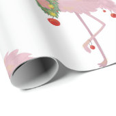 Weihnachtsmann-Flamingo Geschenkpapier (Rolleneckpunkt)