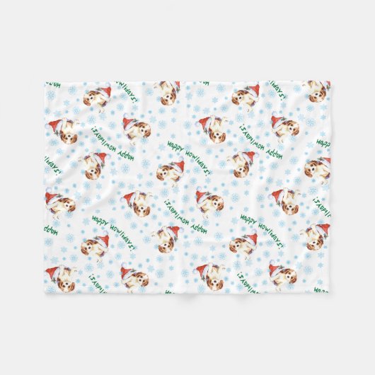 Weihnachtsmann Fleecedecke (Vorderseite (Horizontal))