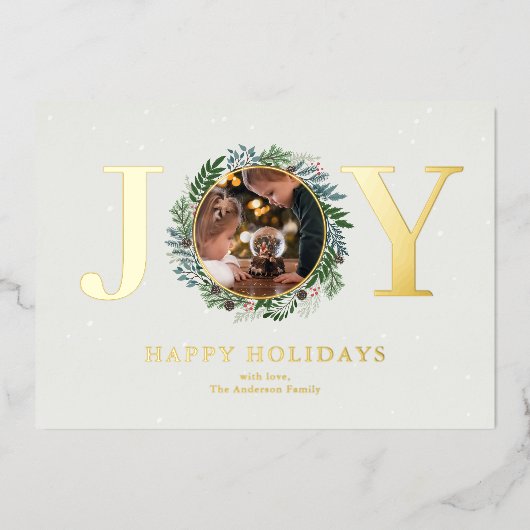 Weihnachtsmann-Foto Folien Feiertagskarte (Vorderseite)