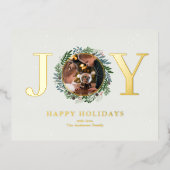 Weihnachtsmann-Foto Folien Feiertagspostkarte (Vorderseite)