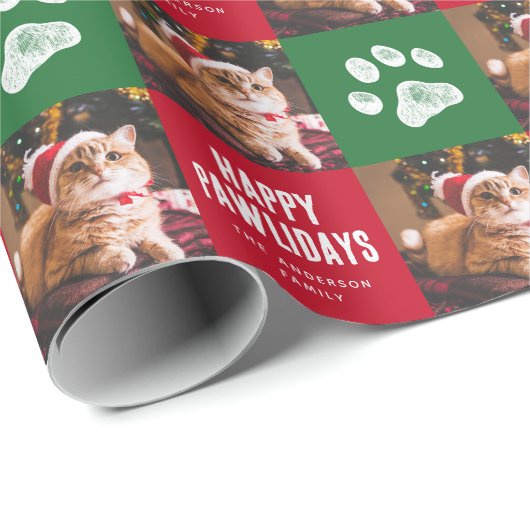 Weihnachtsmann-Foto Geschenkpapier (Rolleneckpunkt)