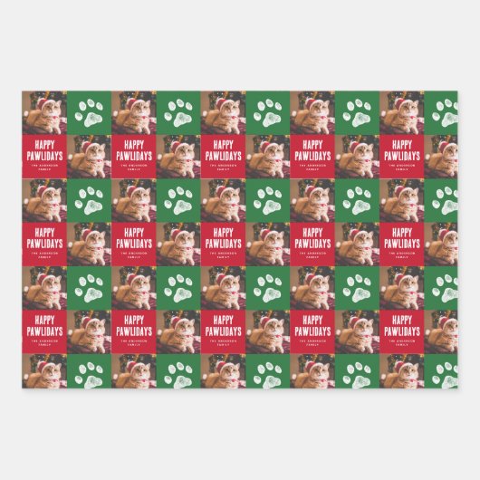 Weihnachtsmann-Foto Geschenkpapier Set (Vorderseite 2)