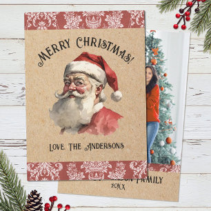 Weihnachtsmann-Foto im Vintage-Stil als Weihnachts Feiertagskarte