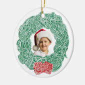 Weihnachtsmann-Foto Keramik Ornament (Links)