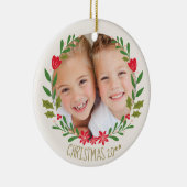 Weihnachtsmann-Foto Keramik Ornament (Rechts)