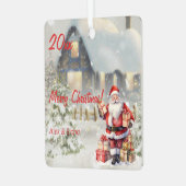 Weihnachtsmann Foto Ornament Aus Metall (Vorderseite links)