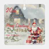 Weihnachtsmann Foto Ornament Aus Metall (Vorderseite)