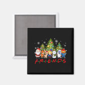 Weihnachtsmann Freunde Rudolph Schneemann Familie Magnet (Vorderseite/Rückseite)