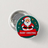 Weihnachtsmann Frohe Begrüßung Button (Vorne & Hinten)