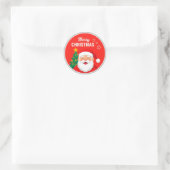Weihnachtsmann Frohe Begrüßung Runder Aufkleber (Tasche)