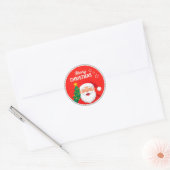 Weihnachtsmann Frohe Begrüßung Runder Aufkleber (Umschlag)