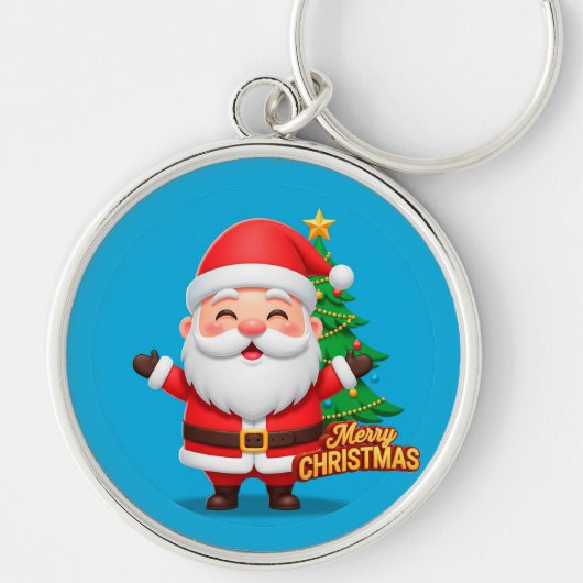 Weihnachtsmann Frohe Begrüßung Schlüsselanhänger (Vorne)