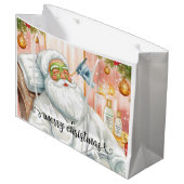 Weihnachtsmann Frohe Weihnachten aus Kalifornien Große Geschenktüte (Vorderseite Schrägansicht)