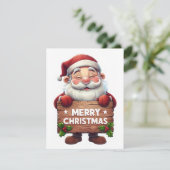 Weihnachtsmann “Frohe Weihnachten” – Festliche Wei Feiertagskarte (Stehend Vorderseite)