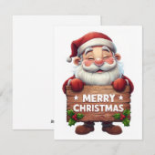 Weihnachtsmann “Frohe Weihnachten” – Festliche Wei Feiertagskarte (Vorne/Hinten)