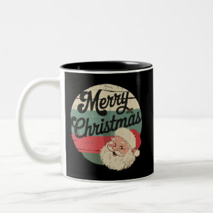 Weihnachtsmann Frohe Weihnachten Gesicht Alt  Zweifarbige Tasse