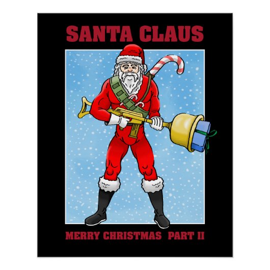 Weihnachtsmann Frohe Weihnachten Poster (Vorderseite)