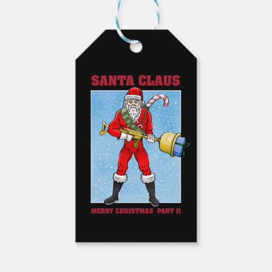 Weihnachtsmann Frohe Weihnachten Teil 2 Geschenkanhänger (Vorderseite)