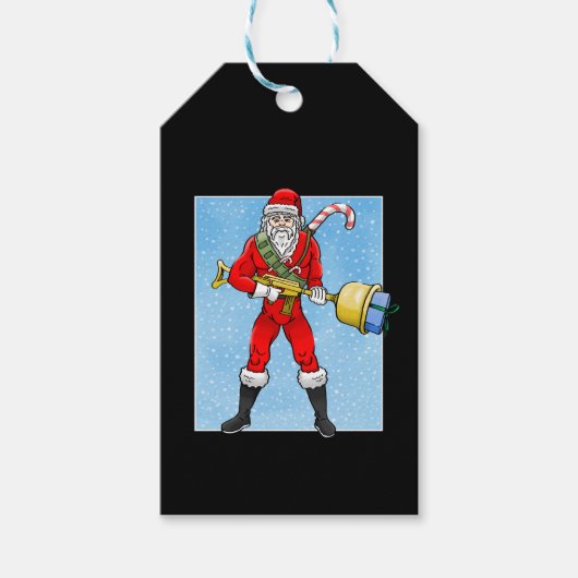 Weihnachtsmann Frohe Weihnachten Teil 2 Geschenkanhänger (Vorderseite)