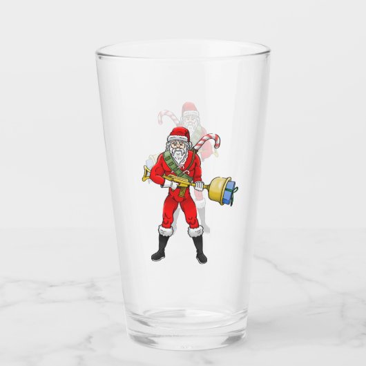 Weihnachtsmann Frohe Weihnachten Teil 2 Glas (Vorderseite)
