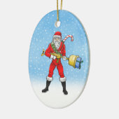 Weihnachtsmann Frohe Weihnachten Teil 2 Keramik Ornament (Links)