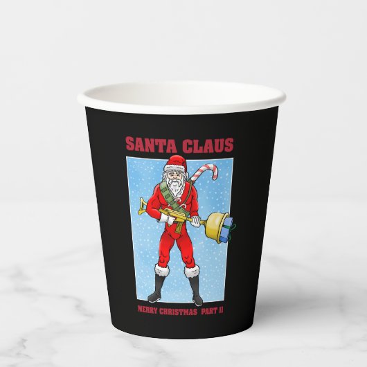 Weihnachtsmann Frohe Weihnachten Teil 2 Pappbecher (Vorderseite)