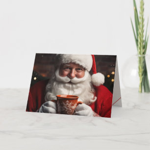 Weihnachtsmann Frohe Weihnachtsfamilie Vier-Seiten Feiertagskarte