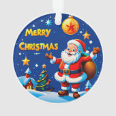 Weihnachtsmann Fröhlicher Gruß Ornament (Rückseite)