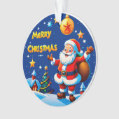 Weihnachtsmann Fröhlicher Gruß Ornament (Vorderseite)