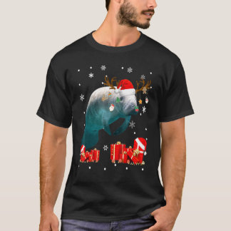 Weihnachtsmann Funny Santa Reindeer Manatee Lov T-Shirt