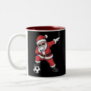Weihnachtsmann Fußball Dabbing Santa Geschenk Weih Zweifarbige Tasse